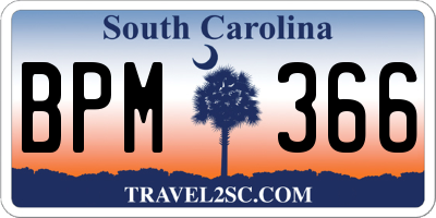 SC license plate BPM366