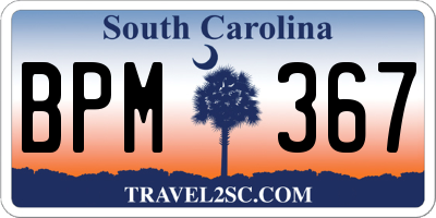SC license plate BPM367