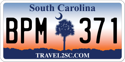 SC license plate BPM371