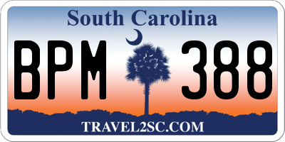SC license plate BPM388