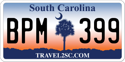 SC license plate BPM399
