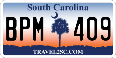 SC license plate BPM409