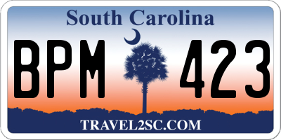 SC license plate BPM423
