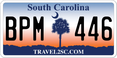 SC license plate BPM446