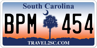 SC license plate BPM454