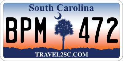 SC license plate BPM472
