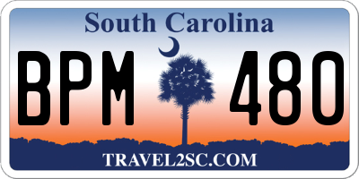 SC license plate BPM480