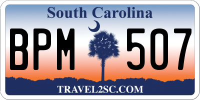 SC license plate BPM507
