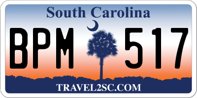 SC license plate BPM517