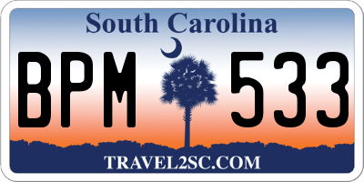 SC license plate BPM533