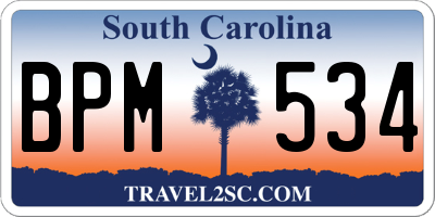 SC license plate BPM534
