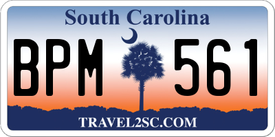 SC license plate BPM561