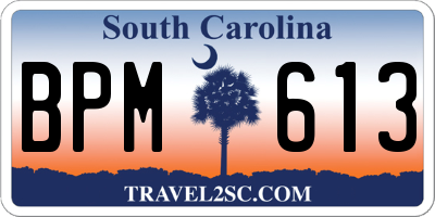 SC license plate BPM613