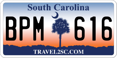 SC license plate BPM616