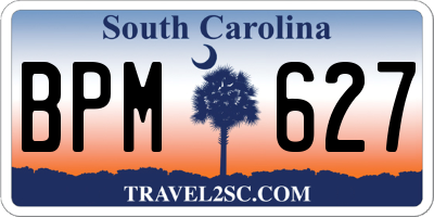 SC license plate BPM627