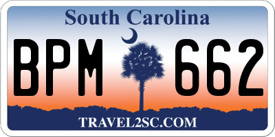 SC license plate BPM662