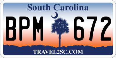 SC license plate BPM672