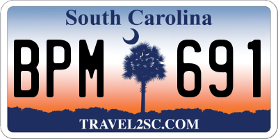 SC license plate BPM691