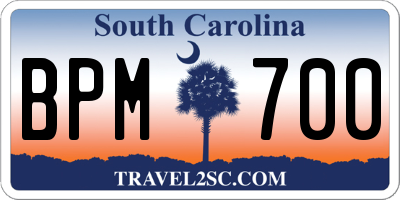 SC license plate BPM700