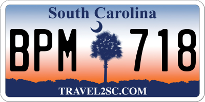 SC license plate BPM718