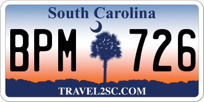 SC license plate BPM726