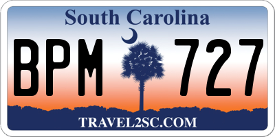 SC license plate BPM727
