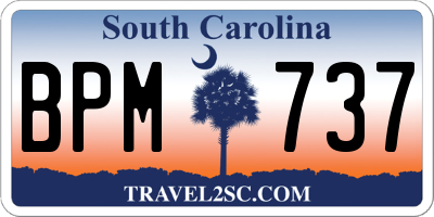 SC license plate BPM737