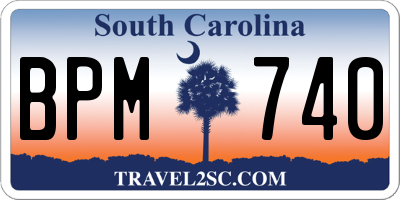 SC license plate BPM740