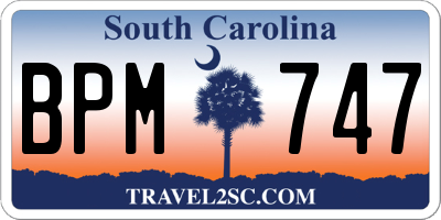 SC license plate BPM747