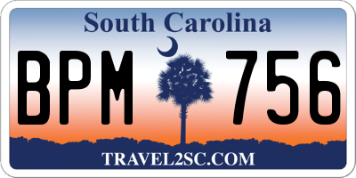 SC license plate BPM756