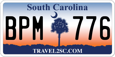 SC license plate BPM776
