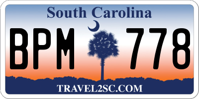 SC license plate BPM778