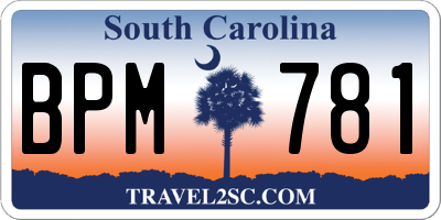 SC license plate BPM781