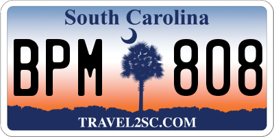 SC license plate BPM808