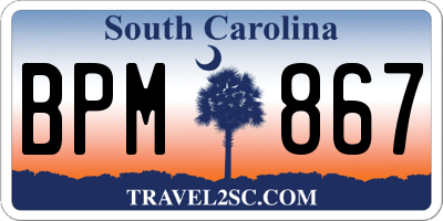 SC license plate BPM867