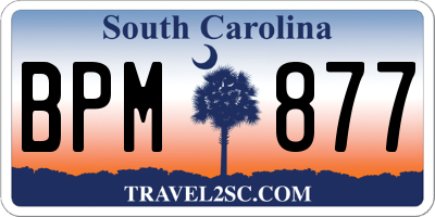 SC license plate BPM877
