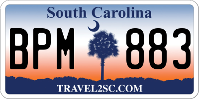 SC license plate BPM883
