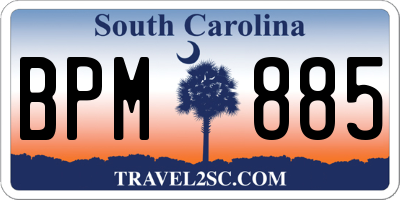 SC license plate BPM885