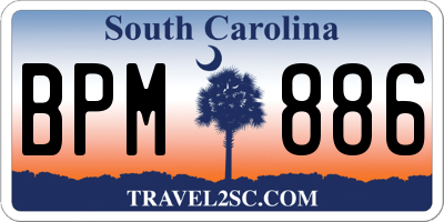 SC license plate BPM886