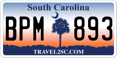 SC license plate BPM893