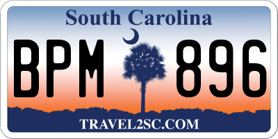 SC license plate BPM896
