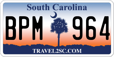 SC license plate BPM964