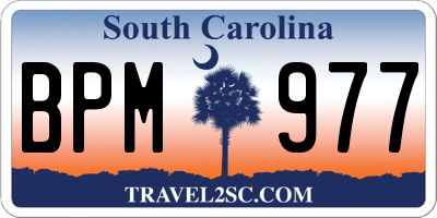 SC license plate BPM977