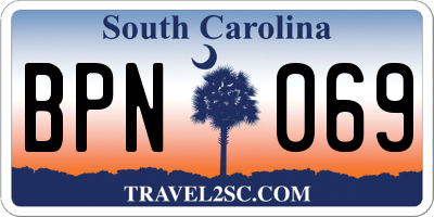 SC license plate BPN069