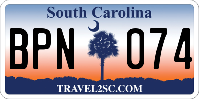 SC license plate BPN074