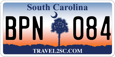 SC license plate BPN084