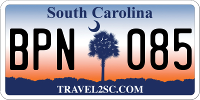 SC license plate BPN085