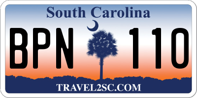 SC license plate BPN110