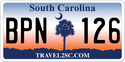 SC license plate BPN126