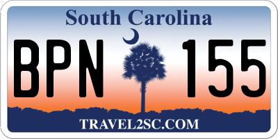 SC license plate BPN155